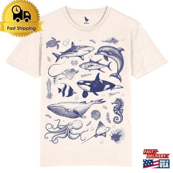 Sierra K Other - Ocean Nature T Shirt 90S Tattoo Sea Animal Tshirt Classic